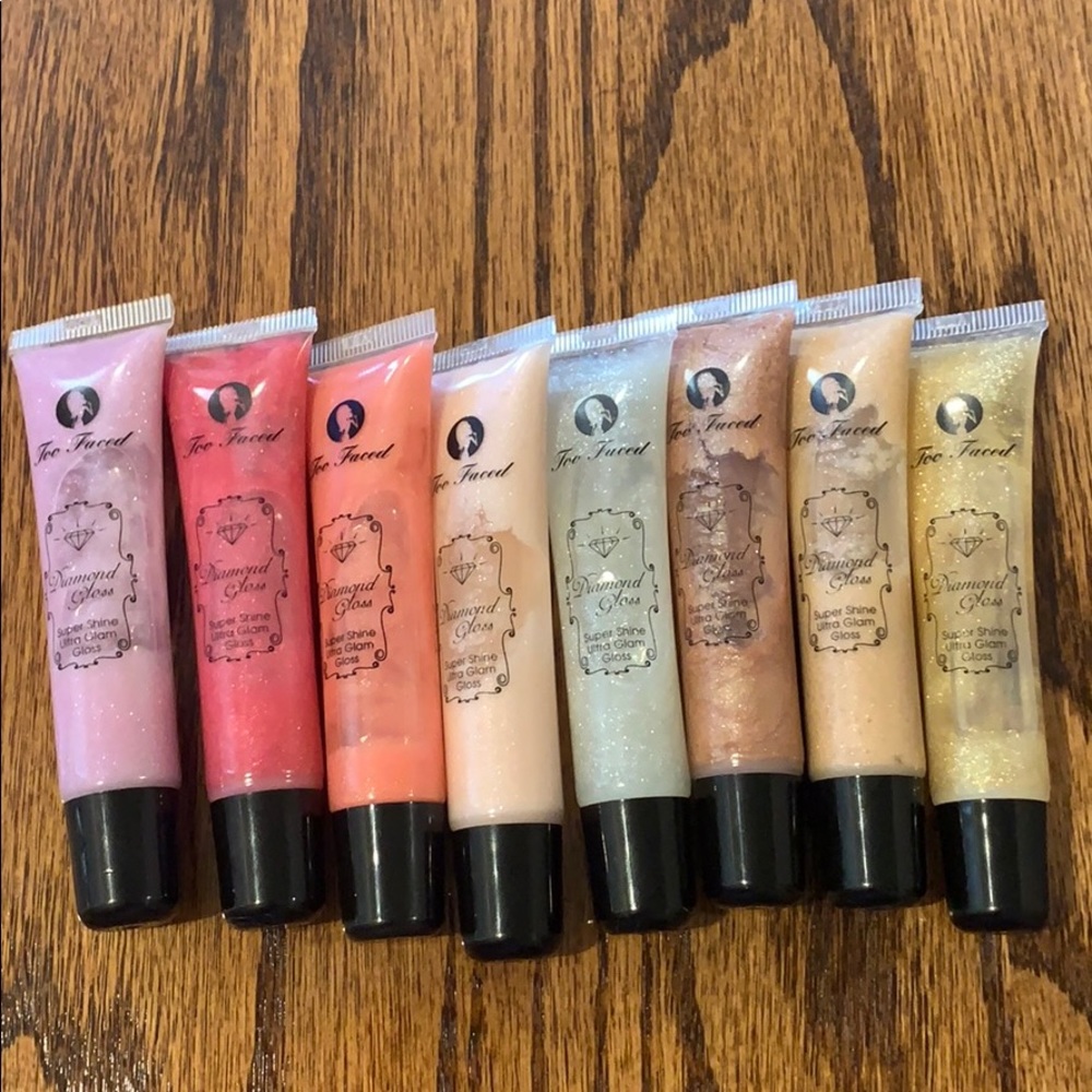 Eight Too faced Diamond Gloss lip glosses